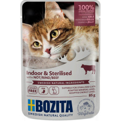 Bozita indendørs & steriliseret kat - Okse i gelé