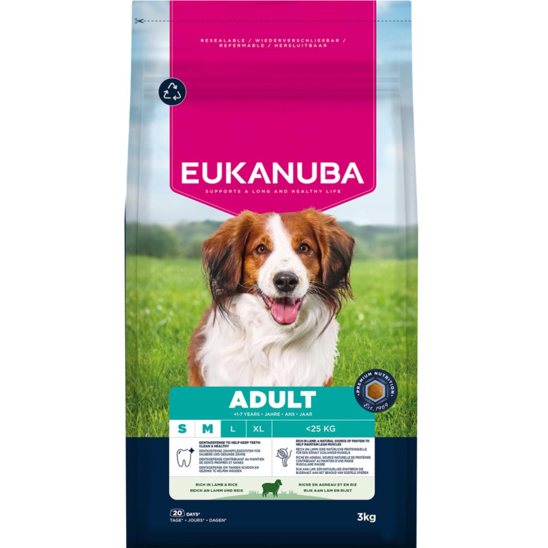 EUKANUBA Adult Small/Medium Breed Lam & Ris