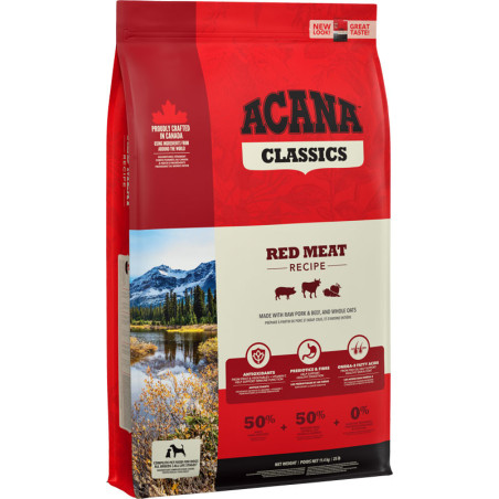 Acana Classics Red Meat hundemad -  Rig på rødt kød og havre