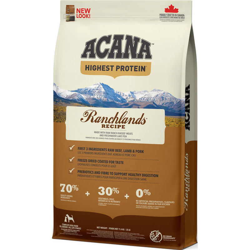 Acana Ranchlands Highest Protein | Kornfri og Rig på kød